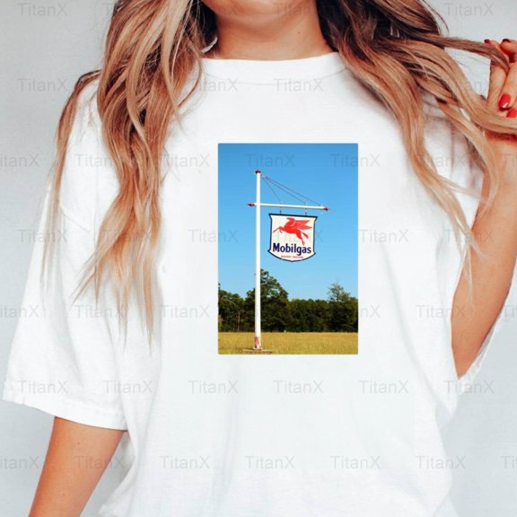 TitanX92 Classic Retro Gas Station Sign Graphic, Vintage Fuel Pump Americana Inspired T-Shirt, for Unisex, up to size 5XL.