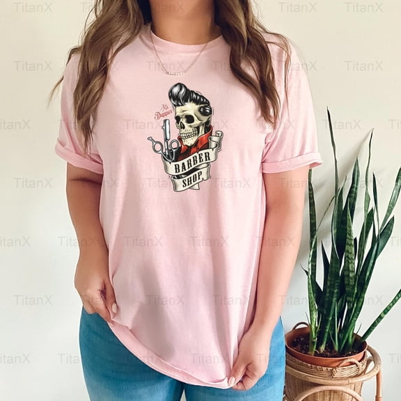 TitanX93 Classic Vintage Barbershop Pole Graphic, Retro Haircut Shave Style Inspired T-Shirt, for Unisex, up to size 5XL.