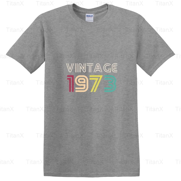 TitanX93 Classic Vintage Born In 1973 Graphic, Retro Birth Year Birthday Gift Design T-Shirt, for Unisex, up to size 5XL.