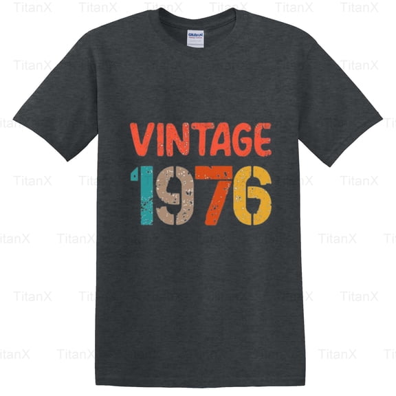 TitanX93 Classic Vintage Born In 1976 Graphic, Retro Birth Year Birthday Gift Design T-Shirt, for Unisex, up to size 5XL.