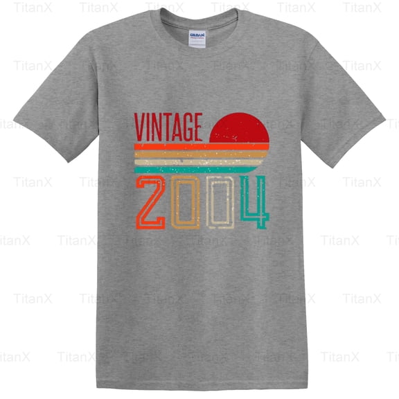 TitanX93 Classic Vintage Born In 2004 Graphic, Retro Birth Year Birthday Gift Design T-Shirt, for Unisex, up to size 5XL.