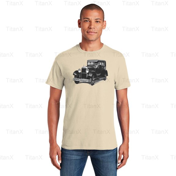 TitanX93 Classic Vintage Car Illustration Graphic, Retro Automobile Collector Muscle Car T-Shirt, for Unisex, up to size 5XL.