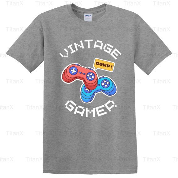 TitanX93 Classic Vintage Gamer Controller Graphic, Retro Video Game Player Inspired T-Shirt, for Unisex, up to size 5XL.