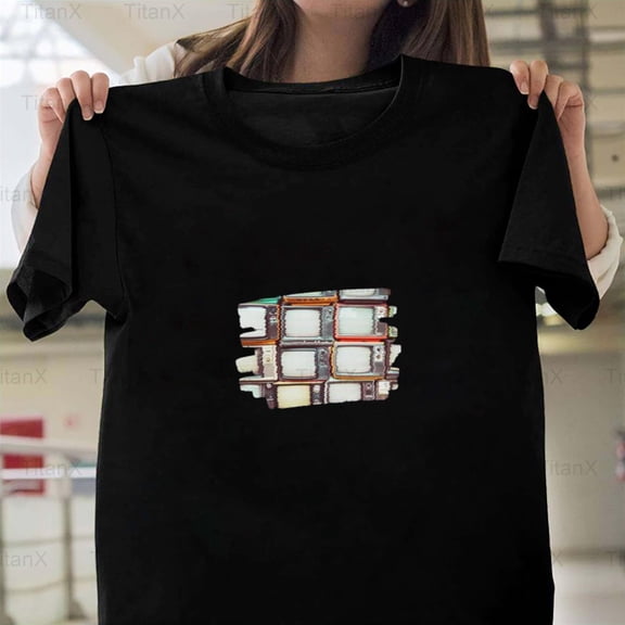 TitanX93 Collection Of Retro Televisions Graphic, Vintage TV Set Nostalgia Inspired Art T-Shirt, for Unisex, up to size 5XL.