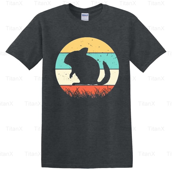TitanX94 Double Chinchilla Retro Style Graphic Design Animal Art Look Retro, Vintage Inspired T-Shirt, for Unisex, up to size 5XL.