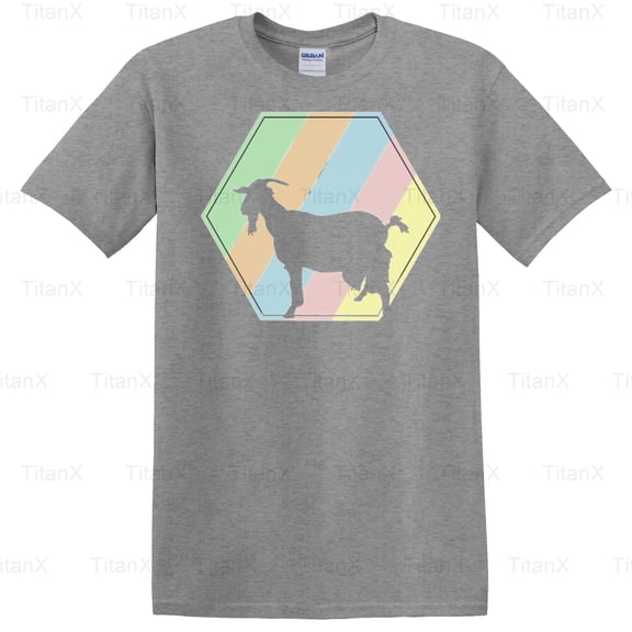 TitanX94 Double Retro Goat T-Shirt Graphic Design, Vintage Farm Animal Inspired Style T-Shirt, for Unisex, up to size 5XL.
