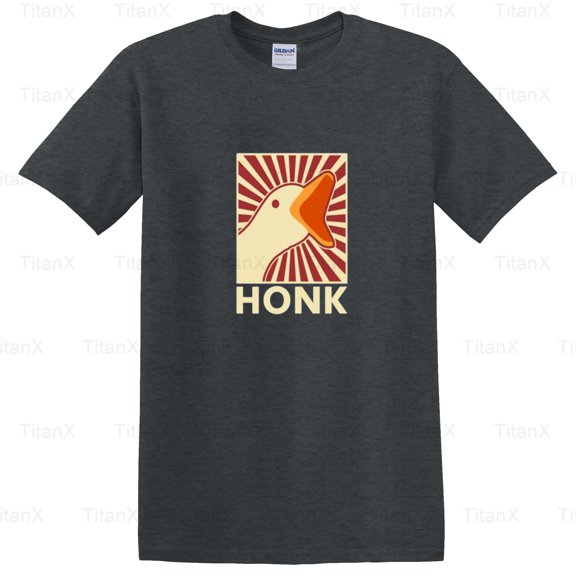 TitanX94 Honk Retro Vintage Style Goose Graphic Design Art Look Funny, Bird Game Inspired T-Shirt, for Unisex, up to size 5XL.