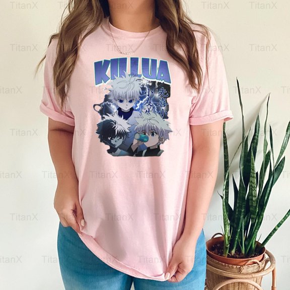 TitanX95 Killua Zoldyck Vintage Hunter x Hunter Graphic Style, Anime Character Inspired T-Shirt, for Unisex, up to size 5XL.