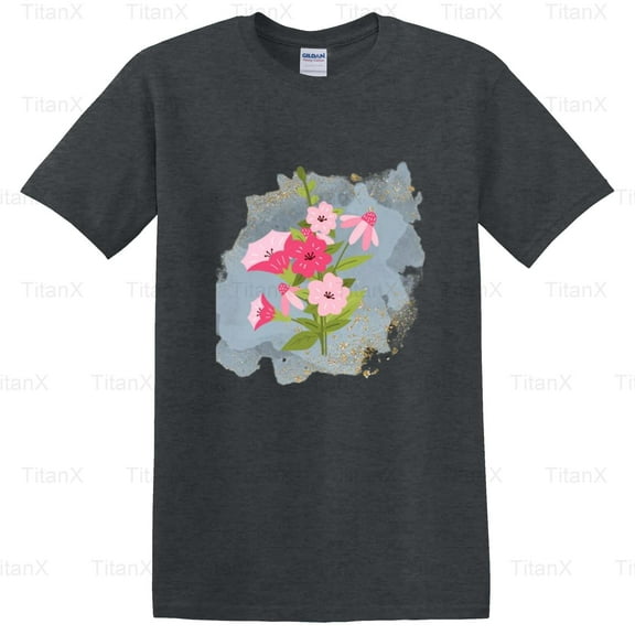TitanX96 Pretty Vintage Snapdragons Floral Graphic, Retro Botanical Plant Style Design T-Shirt, for Unisex, up to size 5XL.