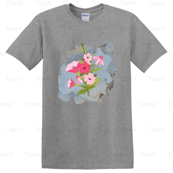 TitanX96 Pretty Vintage Snapdragons Floral Graphic, Retro Botanical Plant Style Design T-Shirt, for Unisex, up to size 5XL.