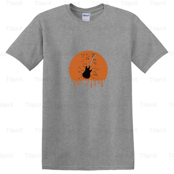 TitanX96 Retro Bass Guitar Dripping Style Graphic Design Art Look Retro, Vintage Music Inspired T-Shirt, for Unisex, up to size 5XL.
