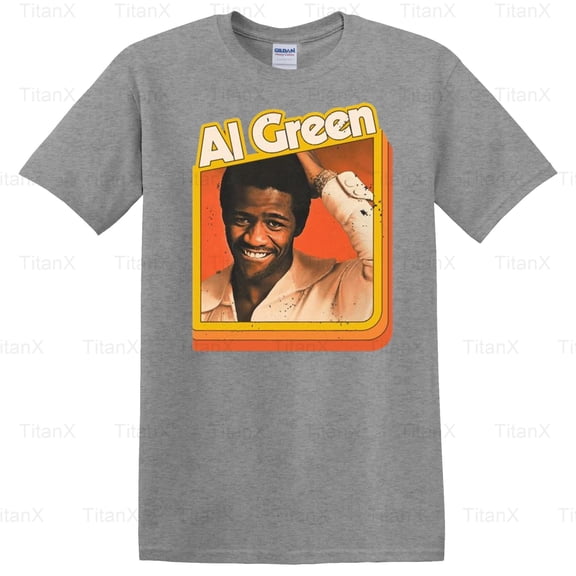 TitanX96 Retro Colorway Al Green Style Graphic Art, Vintage Soul Music Inspired Design T-Shirt, for Unisex, up to size 5XL.