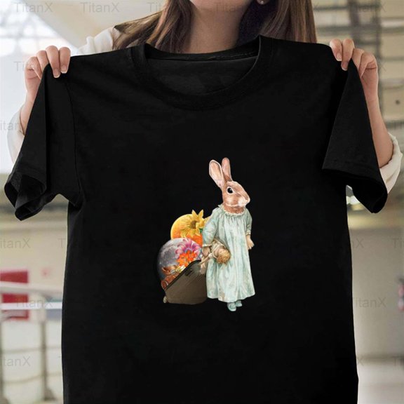 TitanX97 Retro Rabbit With Moon Graphic Design, Vintage Animal Celestial Night Scene T-Shirt, for Unisex, up to size 5XL.