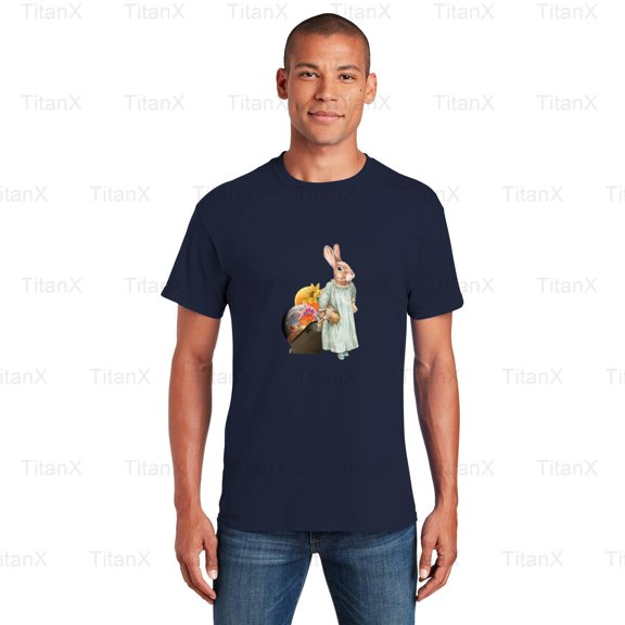 TitanX97 Retro Rabbit With Moon Graphic Design, Vintage Animal Celestial Night Scene T-Shirt, for Unisex, up to size 5XL.