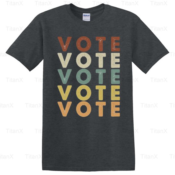 TitanX97 Simple Vote Vintage Style Graphic Design, Retro Inspired Civic Duty Message T-Shirt, for Unisex, up to size 5XL.
