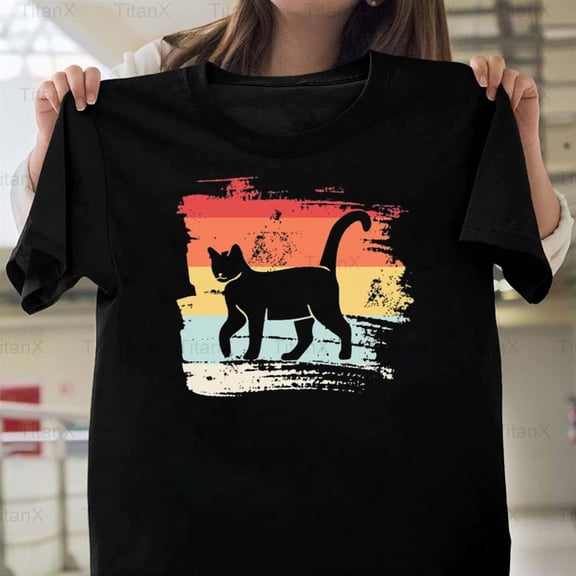 TitanX98 Stylish Retro Cat T-Shirt Graphic Design, Vintage Feline Inspired Fashion Look T-Shirt, for Unisex, up to size 5XL.