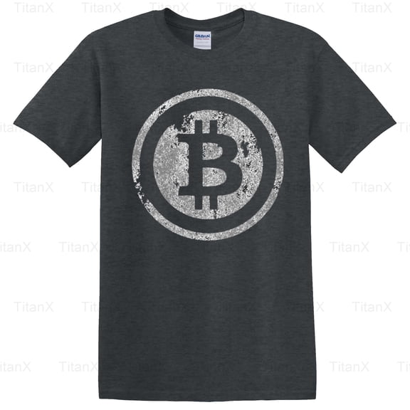 TitanX99 Vintage Bitcoin Cryptocurrency Graphic Design Style, Retro Digital Currency BTC T-Shirt, for Unisex, up to size 5XL.