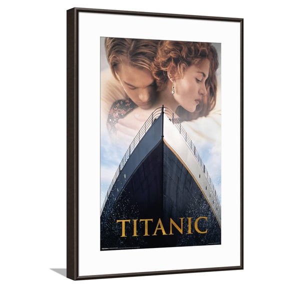 Titanic (1997) - Embrace One Sheet Canvas Wall Poster, 14.725" x 22.375"