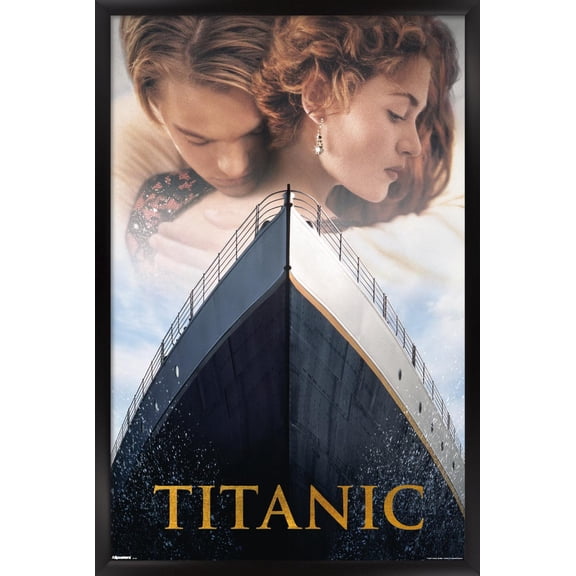 Titanic (1997) - Embrace One Sheet Wall Poster, 22.375" x 34" Framed
