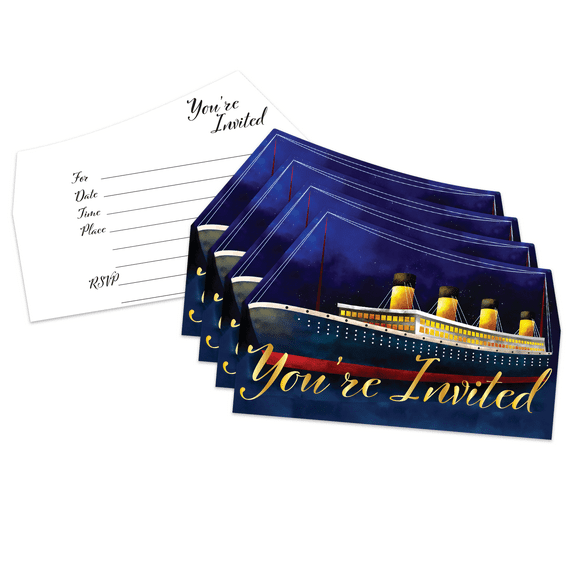 Titanic Birthday Party Invitations & Envelopes Value Pack (20 Count)