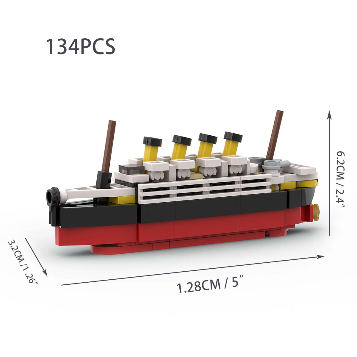 Pallets Moc Titanic Break In Half RMS Cruise Sank Building Blocks Moc Ship Boat 3D ...