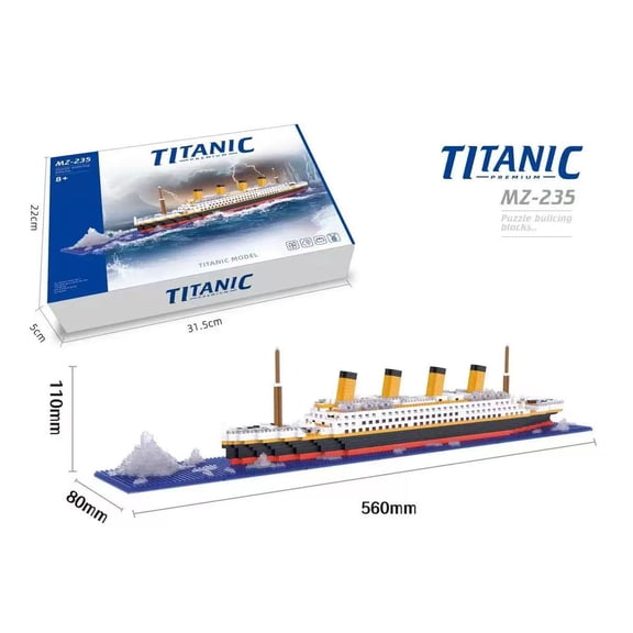 Titanic Building Block Set, Micro Building Briks Cruise Ship Model Kit with Detailed Iceberg Scene, Creative Collectible Gift for Adults ( 1815PCS )