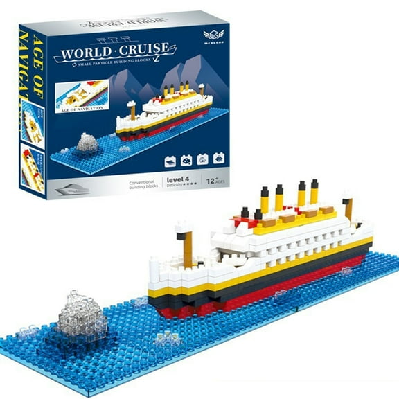 Titanic Building Toy, 418 Piece Mini Blocks Titanic Ship Building Blocks 3D Puzzle Toys for Adults