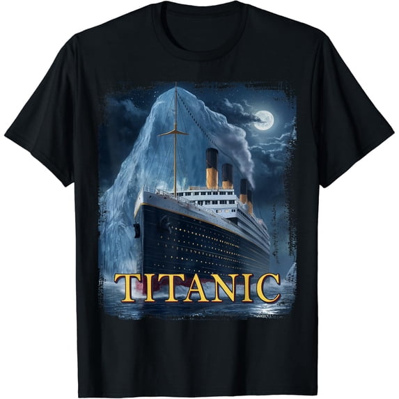 Titanic Cruise Ship Graphic Hit Iceberg April 15Th 1912 T-Shirt BLACK Unisex S-5XL Hot Trending Shirt, Vintage Birthday Gift