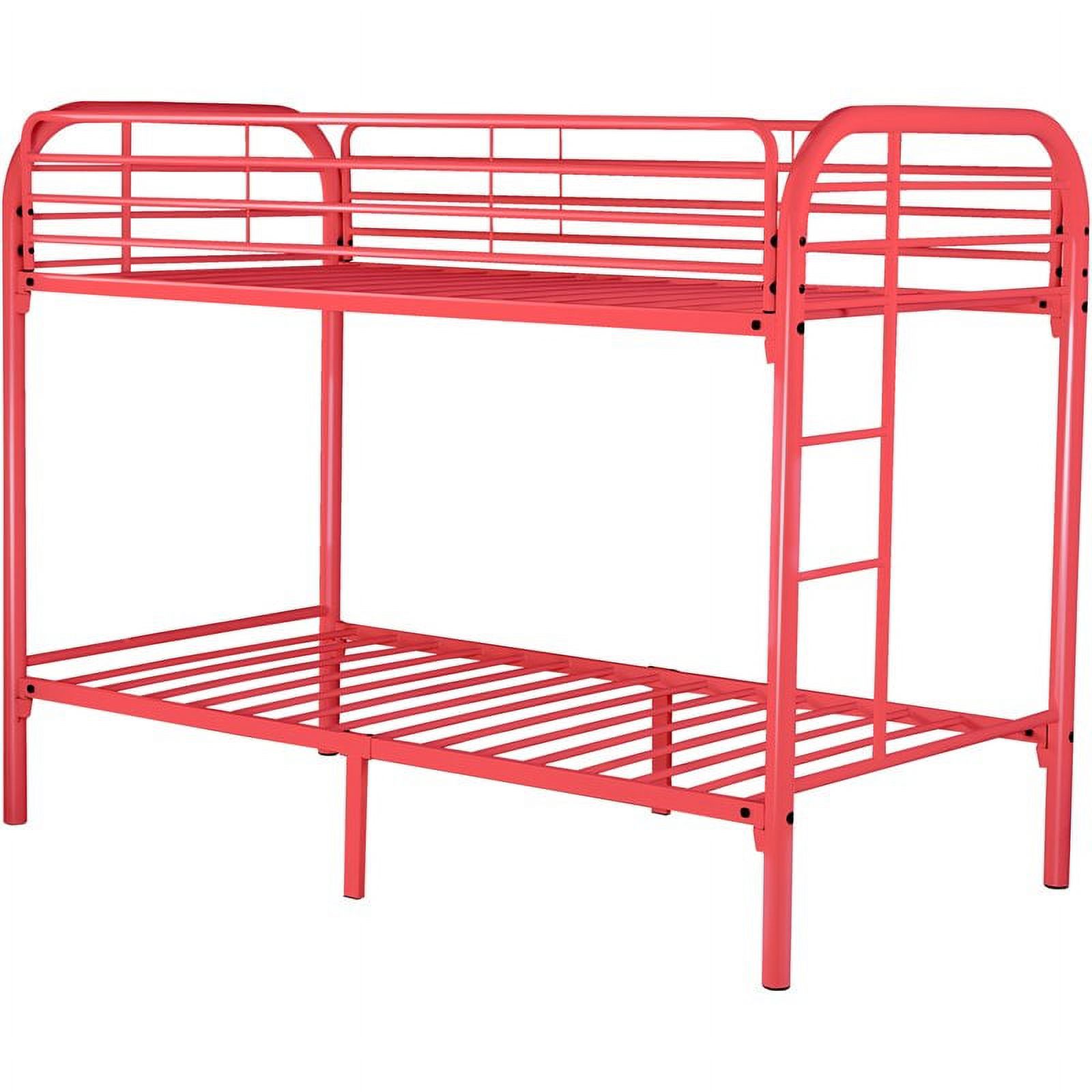 Titanic Furniture Diego Classic Twin/Twin Metal Bunk Bed in Red