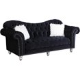 thumbnail image 1 of Titanic Furniture Mariann Button-Tufted Velvet Sofa with Nailheads in Black, 1 of 4