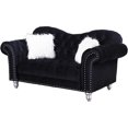 thumbnail image 1 of Titanic Furniture Mariann Button- Velvet Tufted Loveseat with Nailheads in Black, 1 of 4