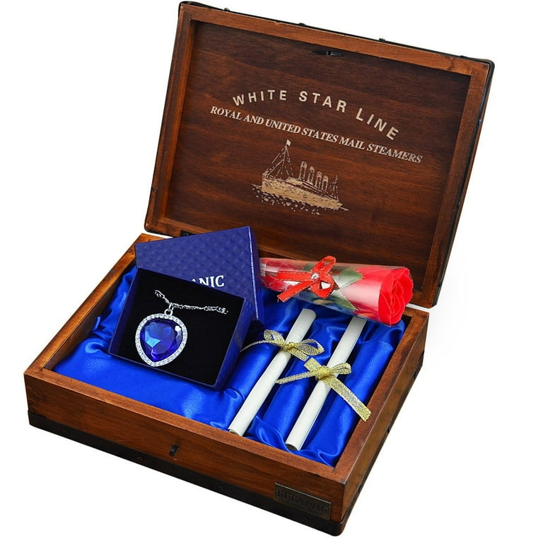 Titanic Heart of The Ocean, Blue Crystal Pendant with Silver