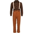thumbnail image 1 of Titanic Jack Dawson Tops Pants Overalls Outfits Full Set Halloween Carnival Suit, 1 of 7