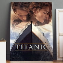 Titanic Movie Poster Printed on Canvas (5" x 7") Wall Art - High Quality Print, Ready to Hang - For Home Theater, Living Room, Bedroom Decor