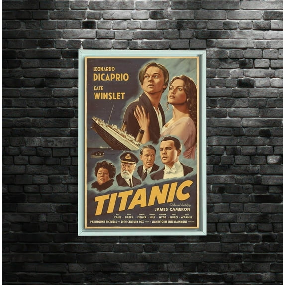 Titanic Movie Poster, Retro Style Film Poster, Frame Wall Decor, Wallhanging, Wall Art Poster, Game Room Home Decor Home Decor, 12x18 UNFRAMED