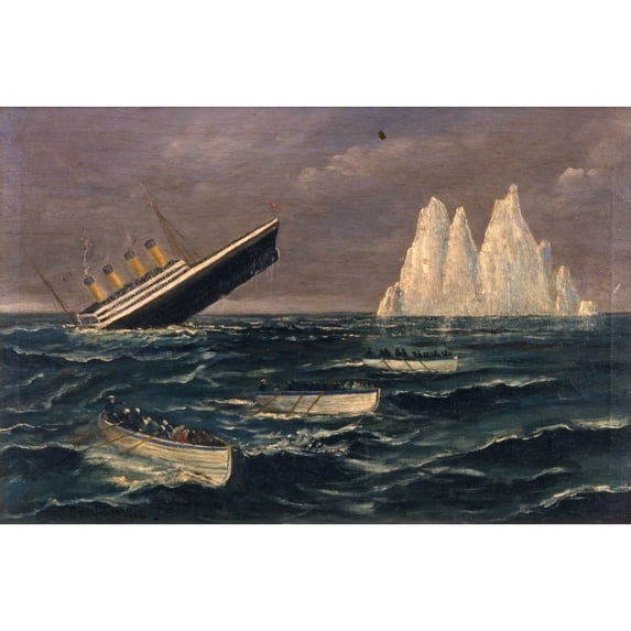 Titanic Painting Poster Print By Mary Evans Picture Libraryonslow Auctions Limited (24 X 18)