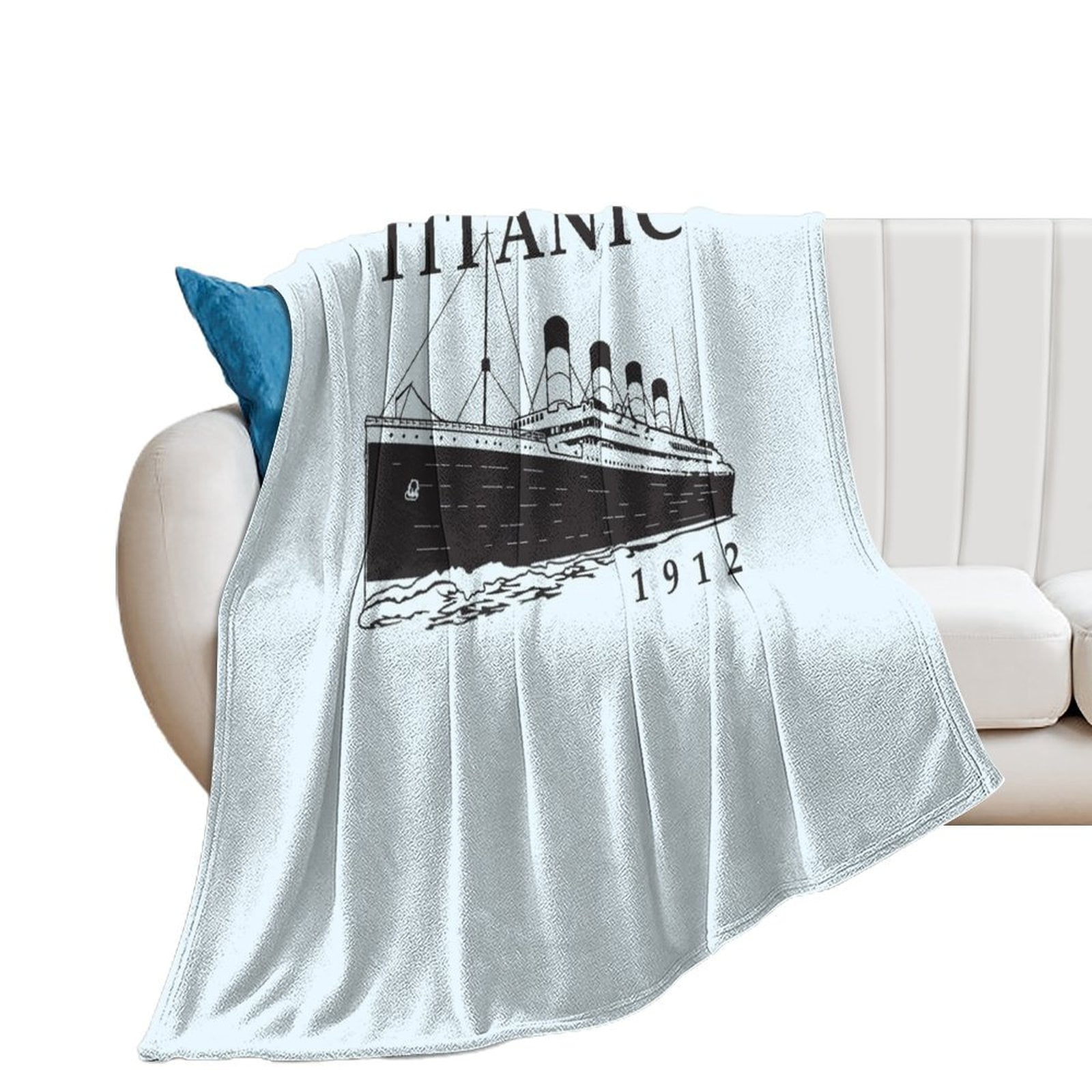Titanic Queen of the Ocean Vintage Cruise Sinking Ship Voyage Throw