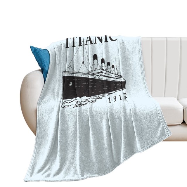 Titanic Queen of the Ocean Vintage Cruise Sinking Ship Voyage Throw