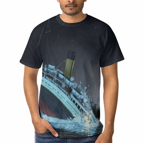 Titanic T-Shirts for Men Women, Funny Novelty Tee for Adults, Fashion 3D Print Short Sleeve, Unisex Casual Crew Neck Tee