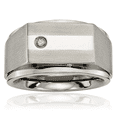 thumbnail image 1 of Titanium Diamond Signet Wedding Band Ring, 1 of 10