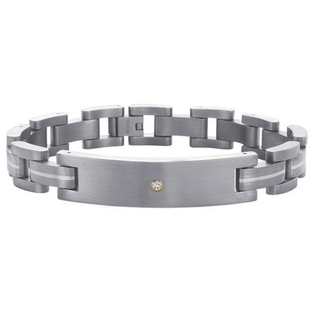 Titanium 1/20 ct. Diamond Men's Bracelet - 8.5"