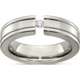 thumbnail image 1 of Titanium .10ct Diamond Brushed & Polished 6mm Band, 1 of 4