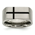 thumbnail image 1 of Titanium 10mm Black Enamel Cross Brushed Band Size: 12; for Adults and Teens; for Women and Men, 1 of 7