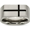thumbnail image 1 of Titanium 10mm Black Enamel Cross Brushed Band (Size 8.5) Made In China tb249-8.5, 1 of 5