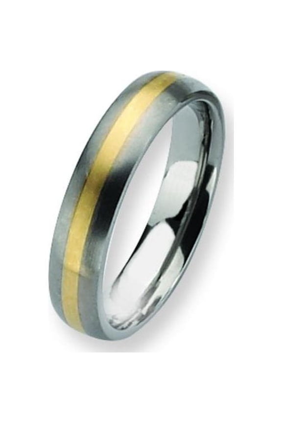 Titanium 14K Gold 5mm Mens Wedding Ring Size 11