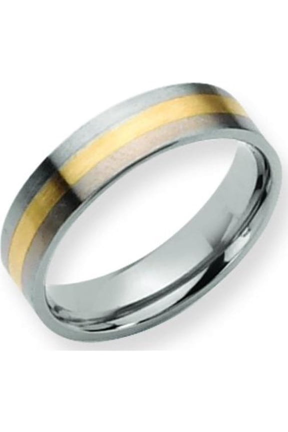 Titanium 14K Gold 6mm Satin Wedding Ring Band Size 6