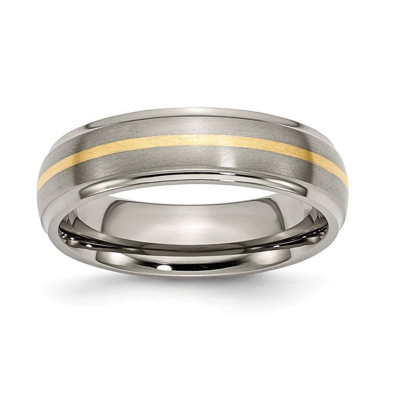 Titanium 14K Gold 6mm Wedding Mens Ring Size 11.5 - Walmart.com
