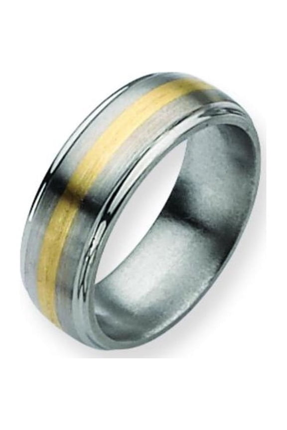 Titanium 14K Gold 8mm Wedding Mens Ring Size 11