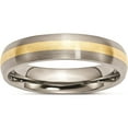 thumbnail image 1 of Titanium/14K Titanium Brushed With 14K Yellow Inlay 5mm Band (Size 11.5) Made In China tb19-11.5, 1 of 5