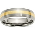 thumbnail image 1 of Titanium/14K Titanium Brushed With 14K Yellow Inlay 6mm Band (Size 13) Made In China tb222-13, 1 of 5